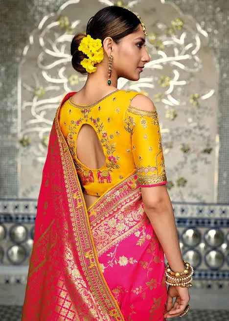 Banarasi Silk Saree Blouse Back Design