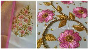 aari work blouse flower designs